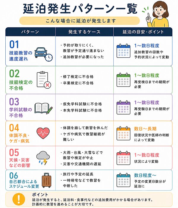 延泊発生パターン一覧