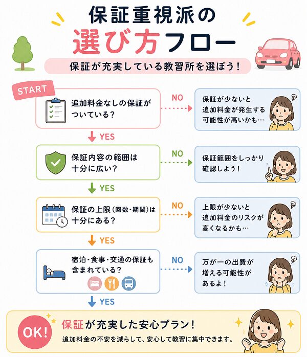 保証重視派の選び方フロー