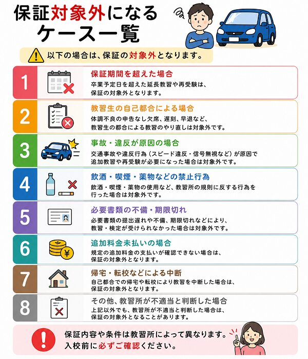 保証対象外になるケース一覧