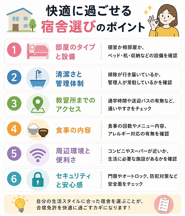快適に過ごせる宿舎選びのポイント