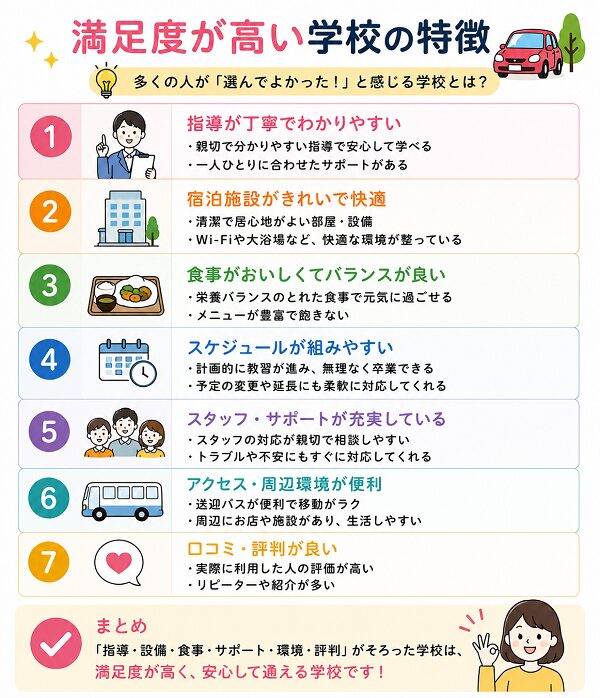 満足度が高い学校の特徴