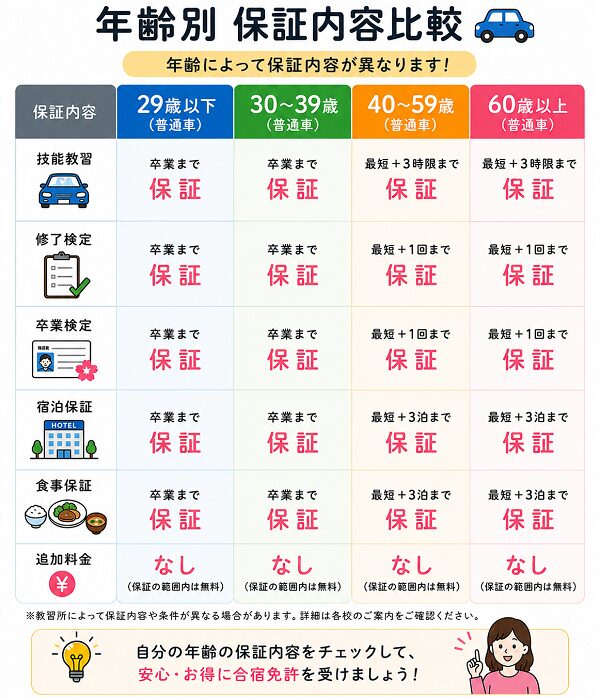 年齢別補償内容比較