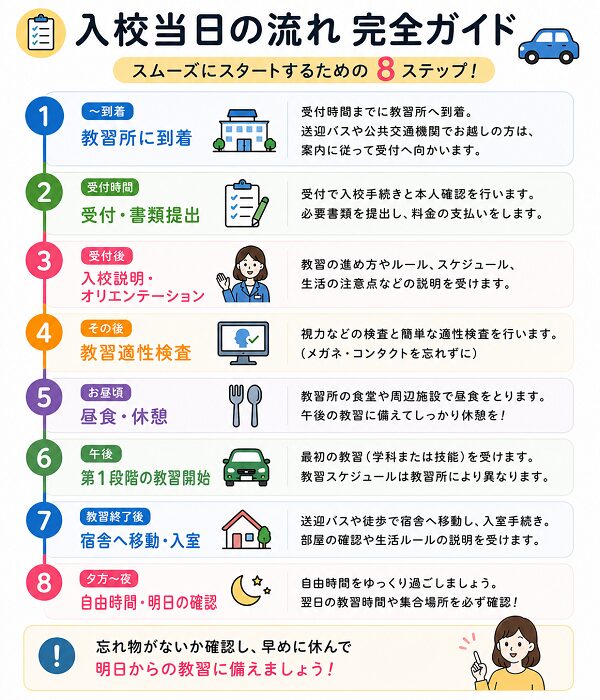 入校当日の流れ完全ガイド