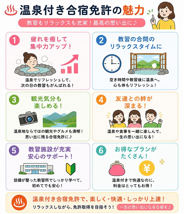 温泉付き合宿免許の魅力