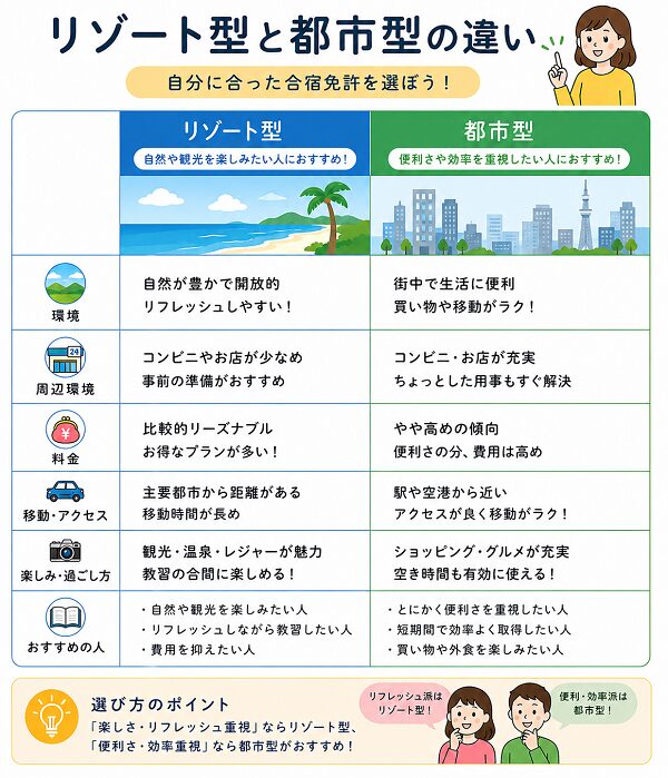 リゾート型と都市型の違い