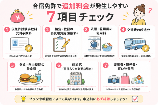 追加料金が発生しやすい7項目チェック図