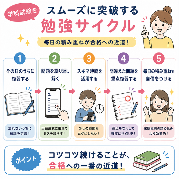 学科試験をスムーズに突破する勉強サイクル